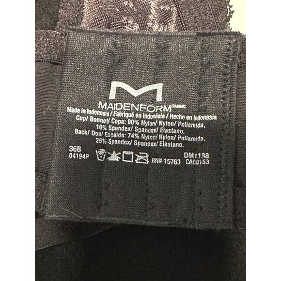 NWT Maidenform Women's Casual Comfort Bralette BRA Black 36B Converts To Halter - Picture 8 of 8